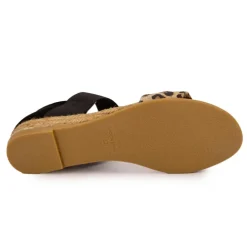 Sandales motif leopard semi compensée Femme PINAZ