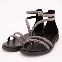 Sandales noires à strass Costa Femme LES TROPEZIENNES PAR M.BELARBI