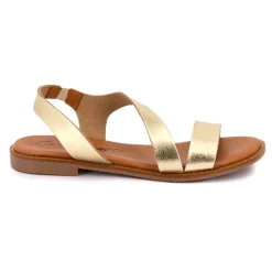 Sandales or grosses lanières lami Femme CARLA TORTOSA