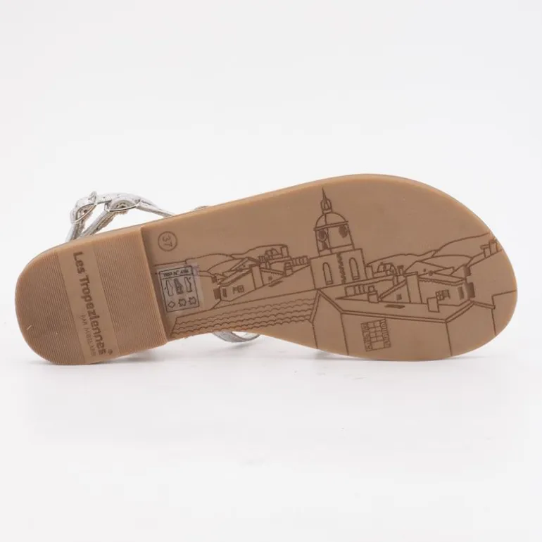 Sandales spartiates avec strass ohlala argenté Femme LES TROPEZIENNES PAR M.BELARBI