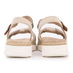 Sandales tissu nouées à boucle doré Femme TOM TAILOR
