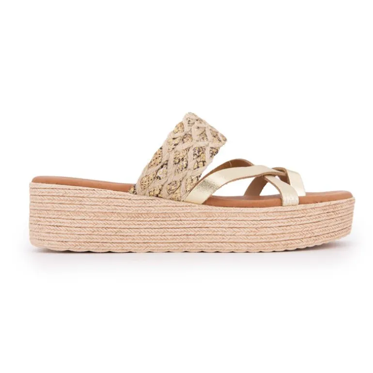 Sandales tressées platine compensées Femme CARLA TORTOSA