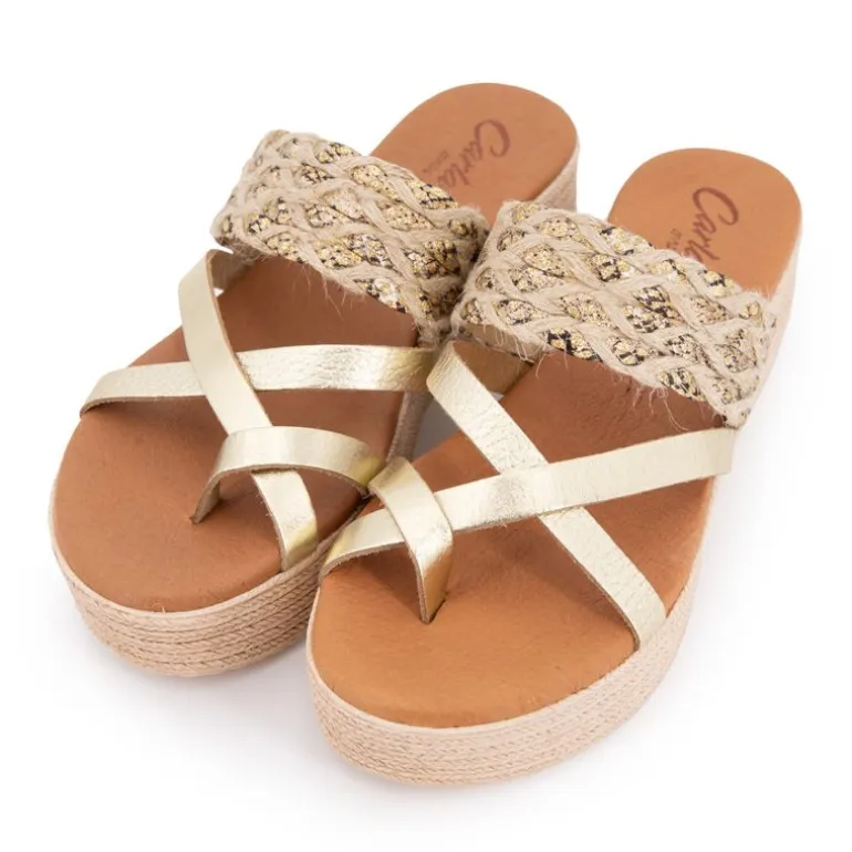 Sandales tressées platine compensées Femme CARLA TORTOSA