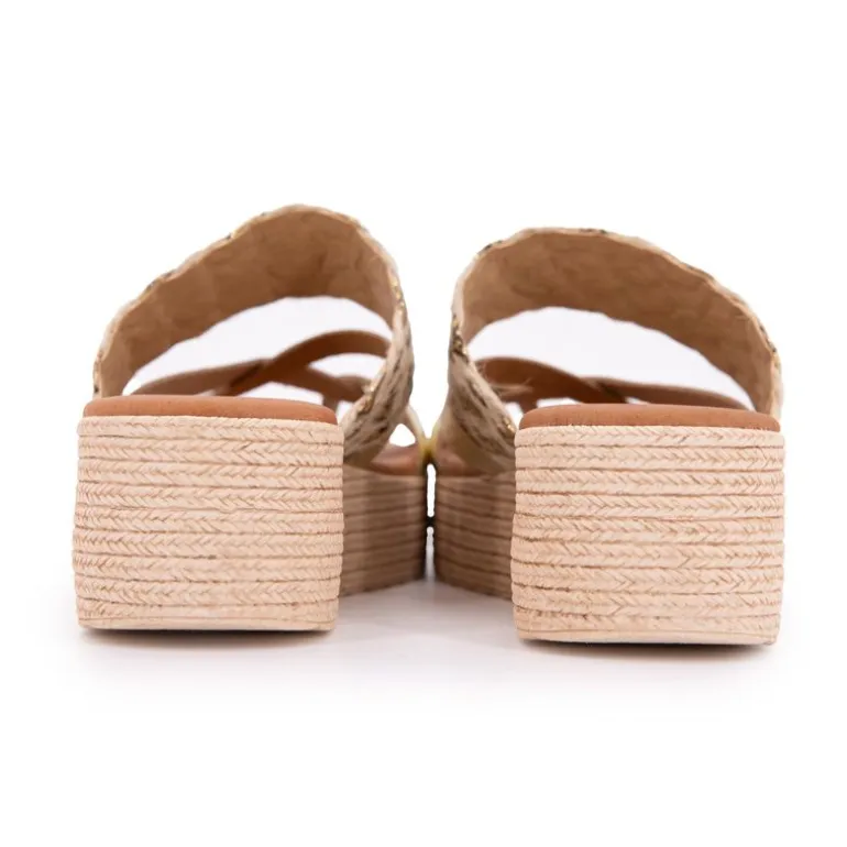 Sandales tressées platine compensées Femme CARLA TORTOSA