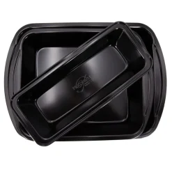 Set de 3 moules à gâteau métal anti adhésifs 3 tailles PLATINUM