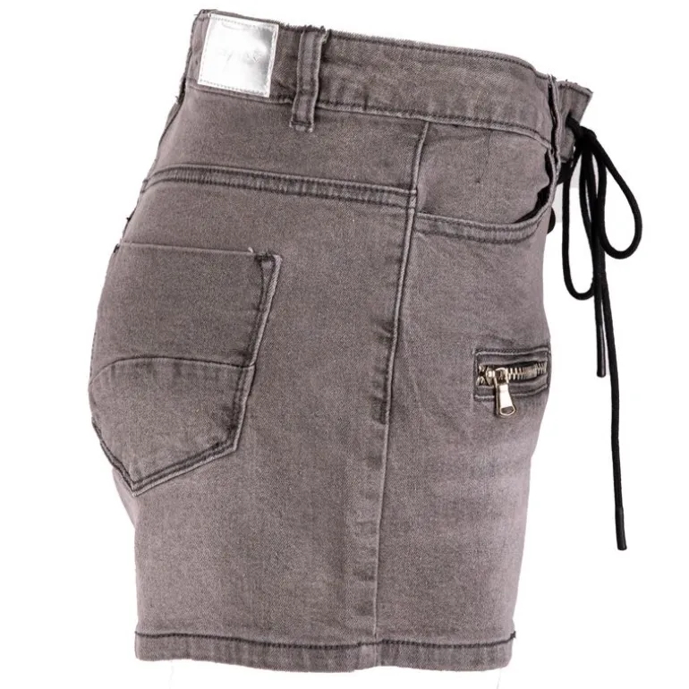 Short avec lacets medium blue denim délavé Femme JOSEPH 'IN