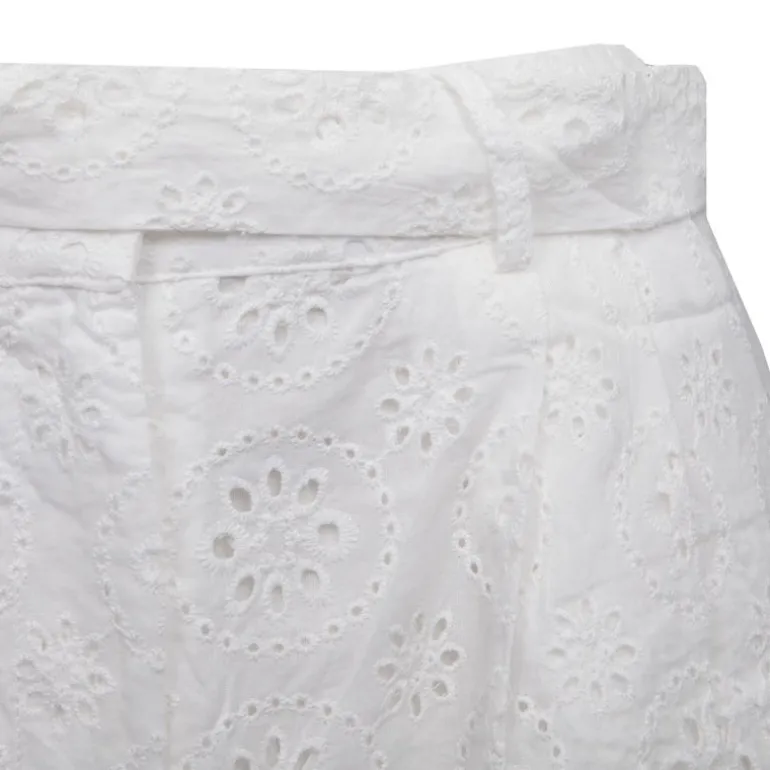 Short blanc brodé avec ceinture Selin Femme LA PETITE ETOILE