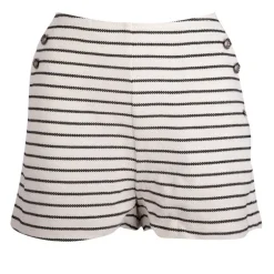 Short courte rayé noir et blanc boutons côté Femme DEELUXE 74