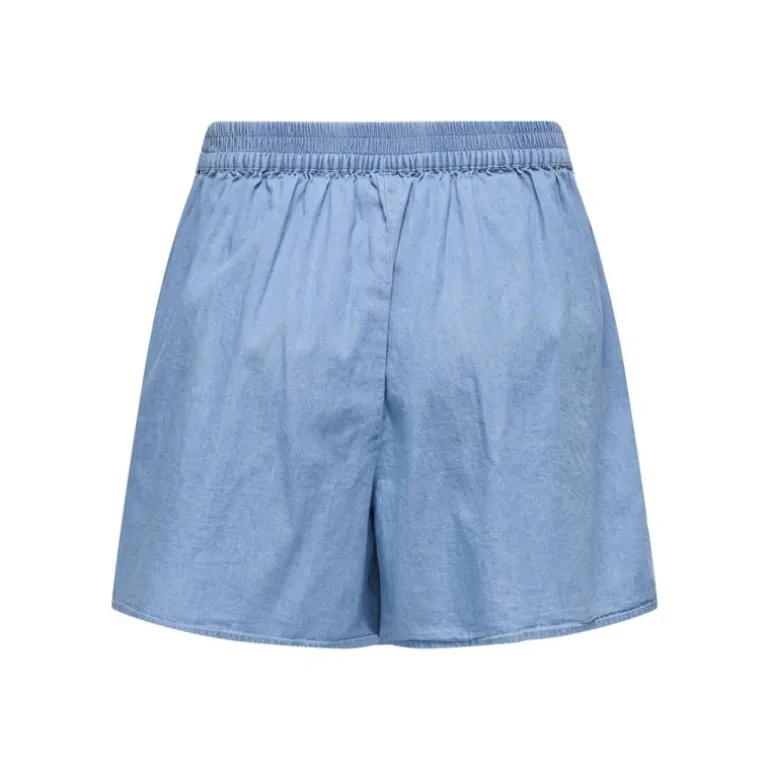 Short denim bleu clair yasmin taille élastique Femme ONLY