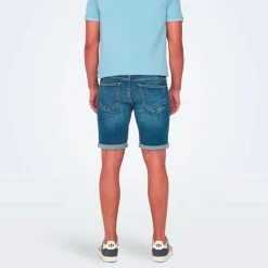 Short denim regular délavé Homme ONLY AND SONS
