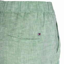 Short en lin mi long taille haute vert Femme TOMMY HILFIGER