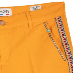 Short honeystud galons habillé coton doux ourlets à pince Femme HAPPY