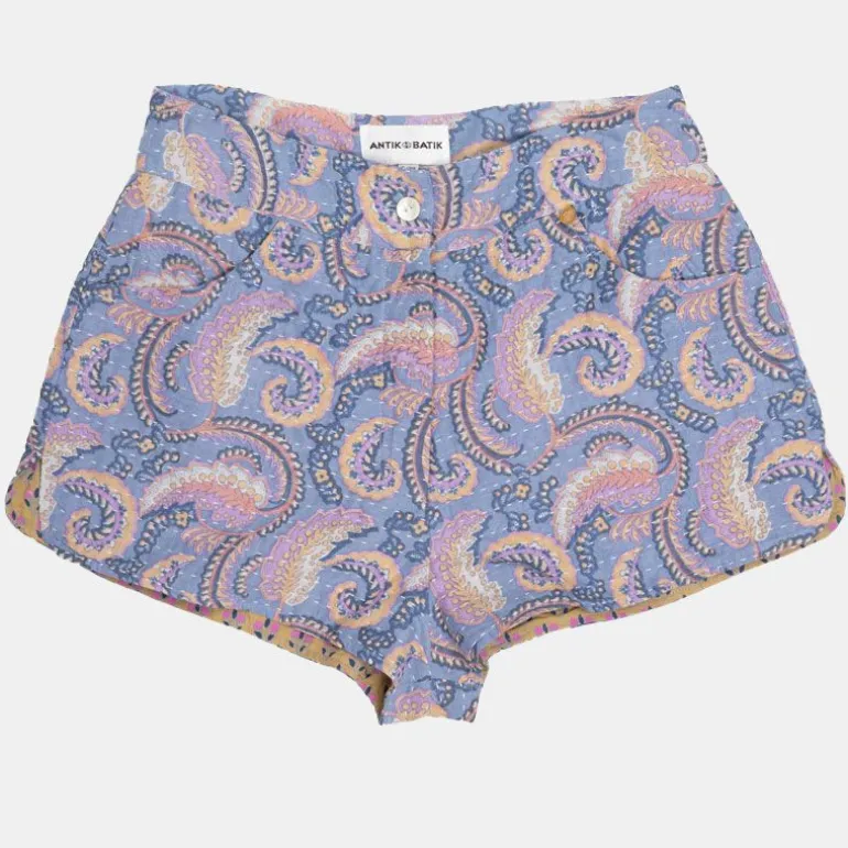 Short pietra bleu à motif cachemire Femme ANTIK BATIK