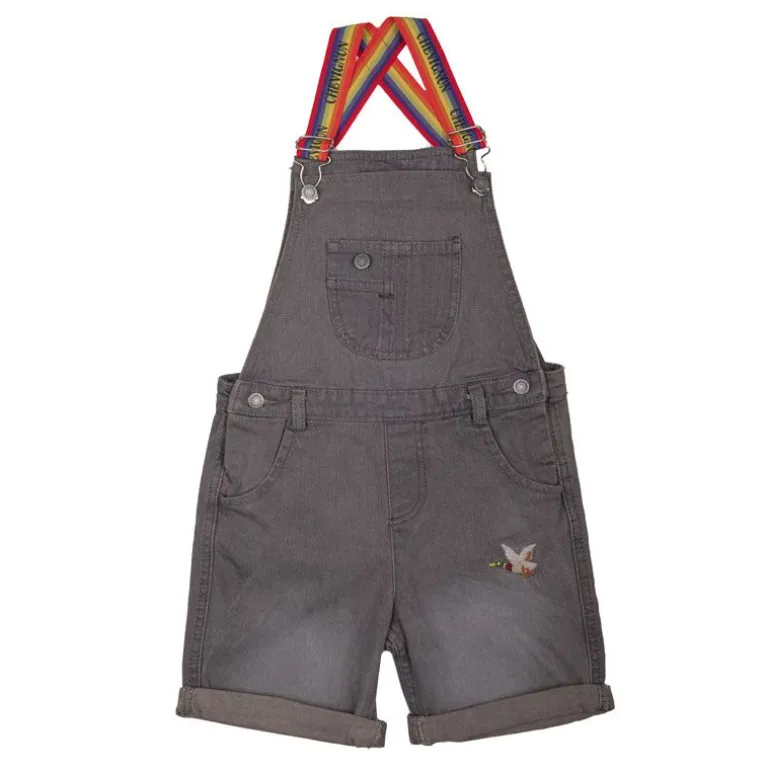 Short salopette en jean avec bretelles multicolore Enfant CHEVIGNON