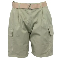 Short semolina kaki taille haute avec ceinture Femme PLEASE