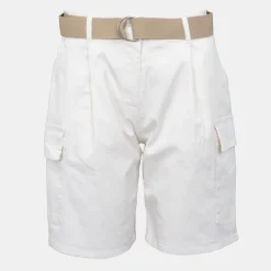 Short semolina kaki taille haute avec ceinture Femme PLEASE