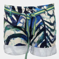 Short unbleached motif palmier avec ceinture brillante Femme PLEASE