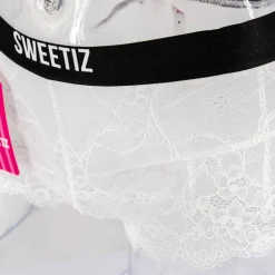 Shorty en dentelle bande élastique logo sexy Femme SWEETIZ