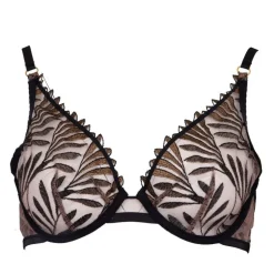 Soutien gorge transparent noir et marron à dentelle Femme AUBADE