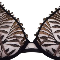 Soutien gorge transparent noir et marron à dentelle Femme AUBADE