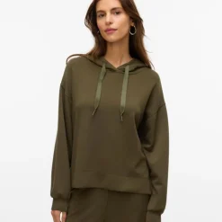 Sweat à capuche maille avec cordons rubans hali Femme VERO MODA