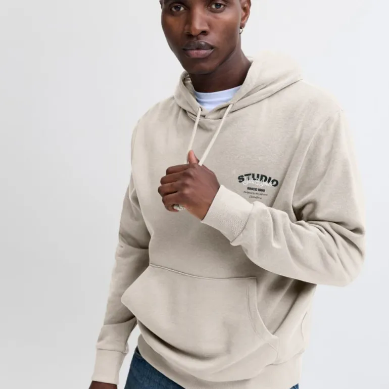 Sweat à capuche yuki poignets cotelés poche kangourou Homme JACK & JONES