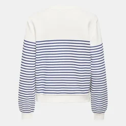 Sweat col rond à rayures avec imprimé coeur Femme ONLY