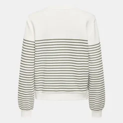 Sweat col rond à rayures avec imprimé coeur Femme ONLY