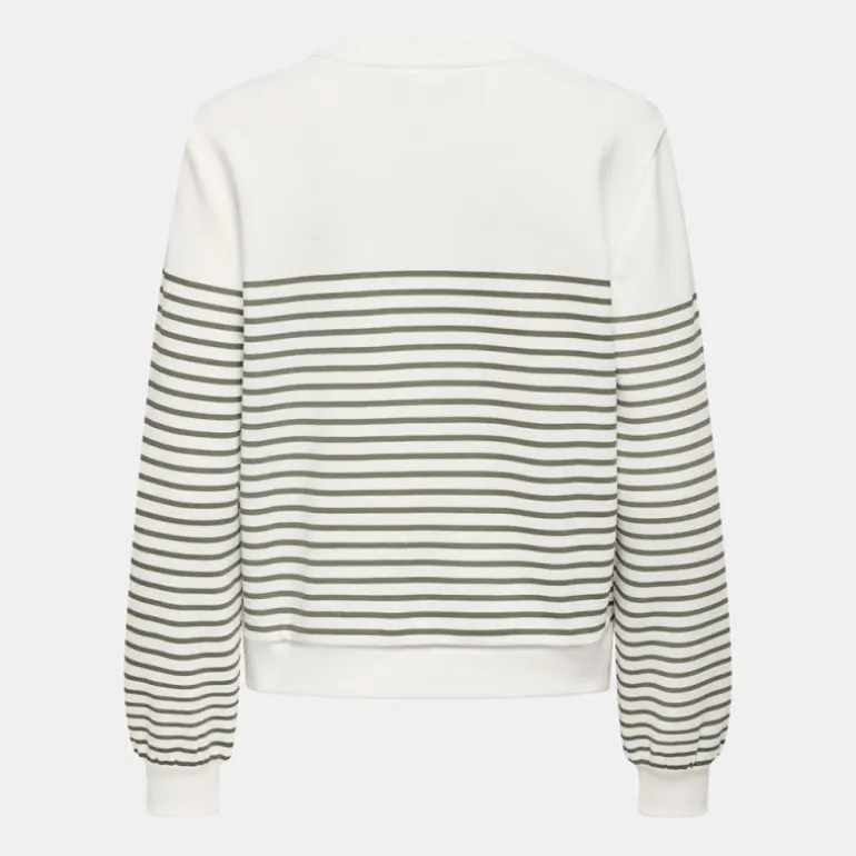 Sweat col rond à rayures avec imprimé coeur Femme ONLY