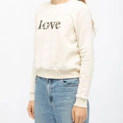 Sweat coton rubi Love imprimé léopard Femme ONLY