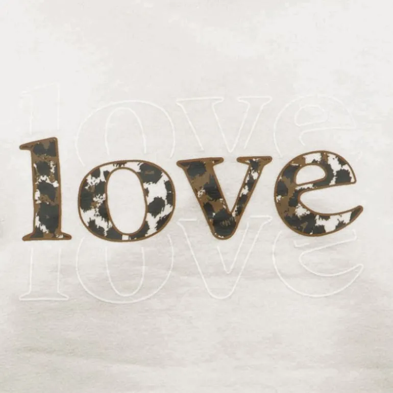 Sweat coton rubi Love imprimé léopard Femme ONLY