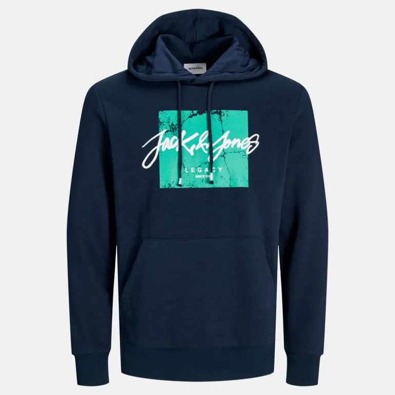 Sweat coton tiley à capuche avec logo manuscrit et encart coloré Homme JACK & JONES