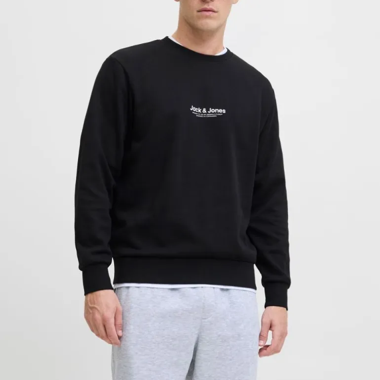 Sweat doux col ras de cou coton mélangé vesterbro manches longues Homme JACK & JONES