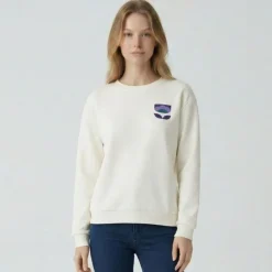 Sweat mane col rond avec broderie fleur Femme LES TROPEZIENNES PAR M.BELARBI