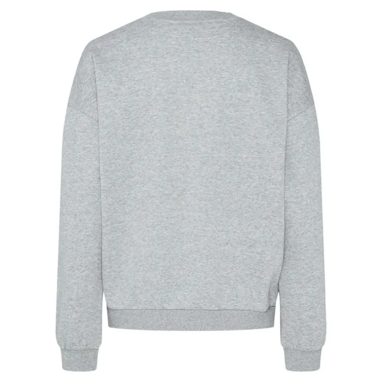 Sweat oversize Maria col rond "Be real not perfect" Femme PIECES