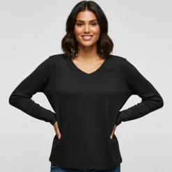 T shirt manches longues col V à paillettes karanda red Femme ONLY