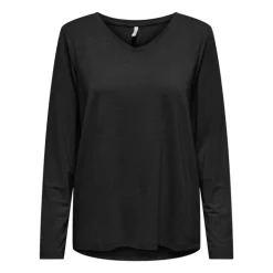 T shirt manches longues col V à paillettes karanda red Femme ONLY