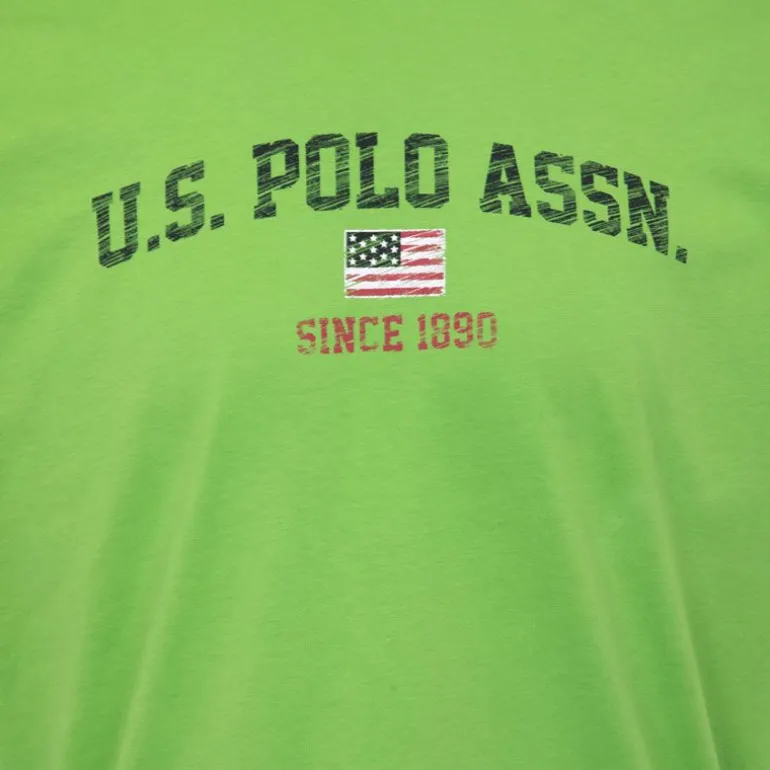 Tee shirt avec texte logo acid green nick Homme US POLO