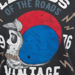 Tee shirt casque moto coton squelette Homme PANAME BROTHERS