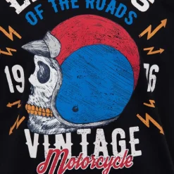 Tee shirt casque moto coton squelette Homme PANAME BROTHERS