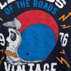 Tee shirt casque moto coton squelette Homme PANAME BROTHERS