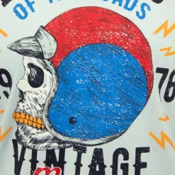 Tee shirt casque moto coton squelette Homme PANAME BROTHERS