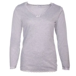 Tee shirt chaud à dentelle col V ysia Femme BURTON OF LONDON