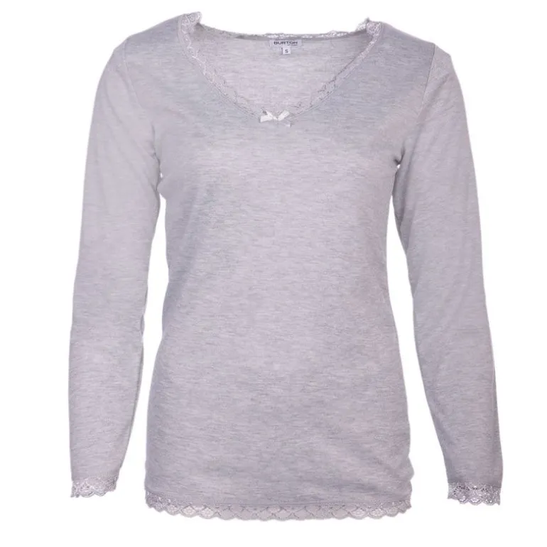 Tee shirt chaud à dentelle col V ysia Femme BURTON OF LONDON