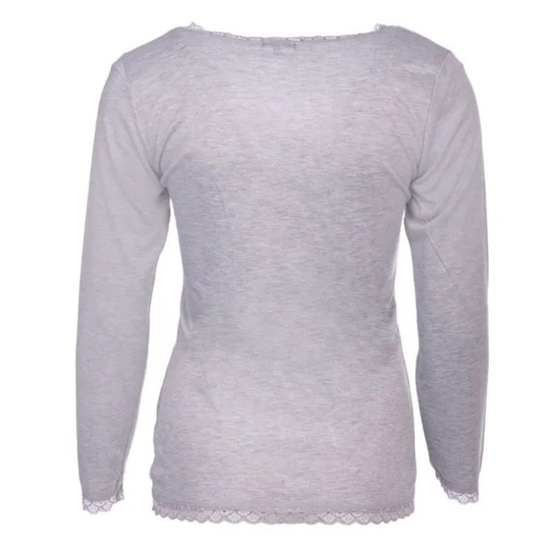 Tee shirt chaud à dentelle col V ysia Femme BURTON OF LONDON