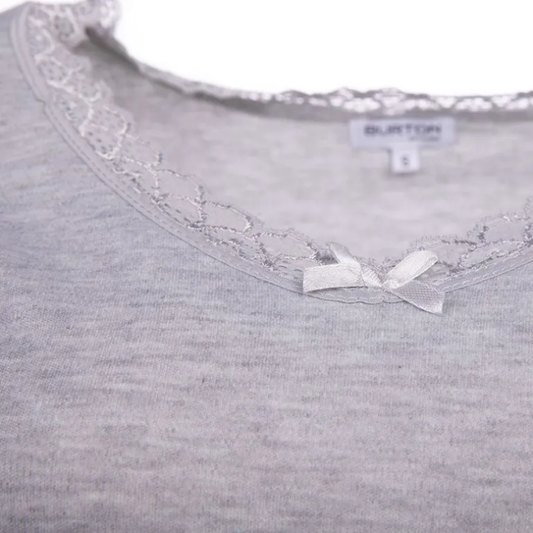 Tee shirt chaud à dentelle col V ysia Femme BURTON OF LONDON