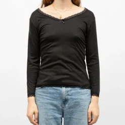 Tee shirt chaud col V à dentelle kalou Femme RODIER