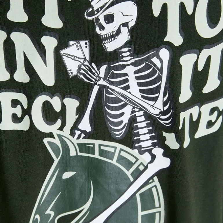 Tee shirt Checkmate avec imprimé squelette sully vert foncé Homme JACK & JONES