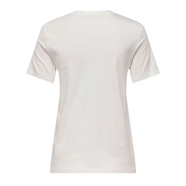 Tee shirt cloud dancer avec coeur noir en coton Femme ONLY