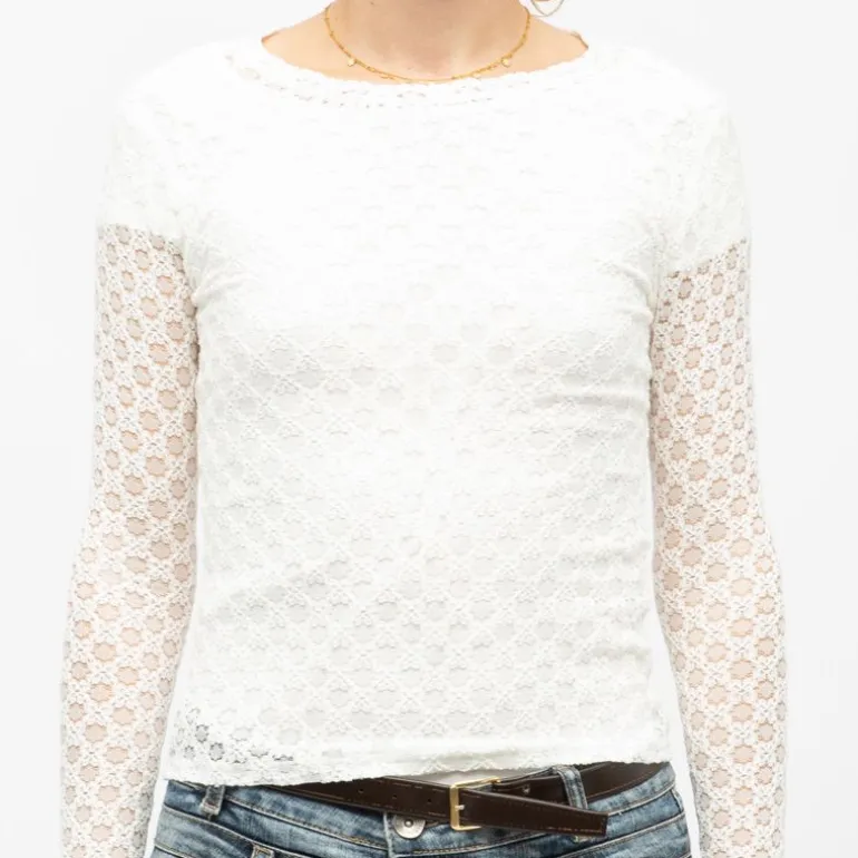 Tee shirt col bateau à dentelle manches longues thell Femme LA PETITE ETOILE